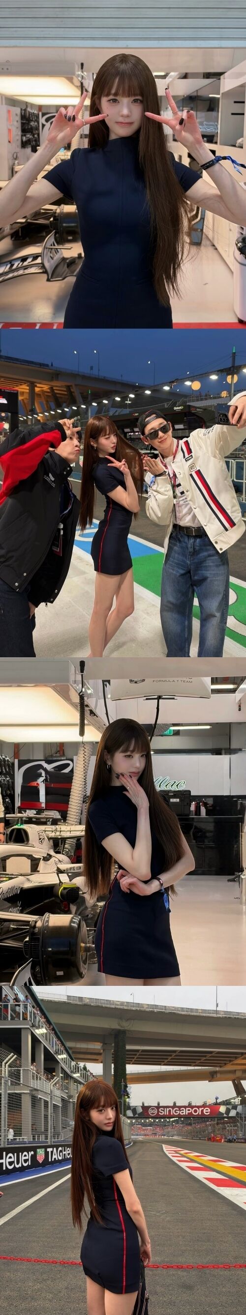 그룹 아이브 멤버 장원영이 F1 싱가포르 그랑프리를 빛냈다. / 장원영 소셜미디어