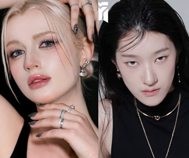 YTM 소속 모델계 떠오르는 샛별 가비(왼쪽)와 조현아가 연예인 야구대회 마운드에 올라 시구한다. /YTM