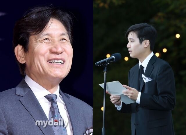 고 안성기와 아들./마이데일리, 신영균예술문화재단