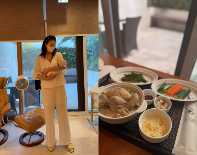 한다감이 출산 후 초호화 산후조리원에서 보내고 있는 일상을 공개해 화제를 모았다. / 한다감 SNS