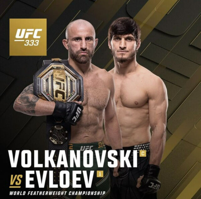 볼카노프스키(왼쪽)-에블로예프 UFC 333 경기 포스터. /UFC 제공