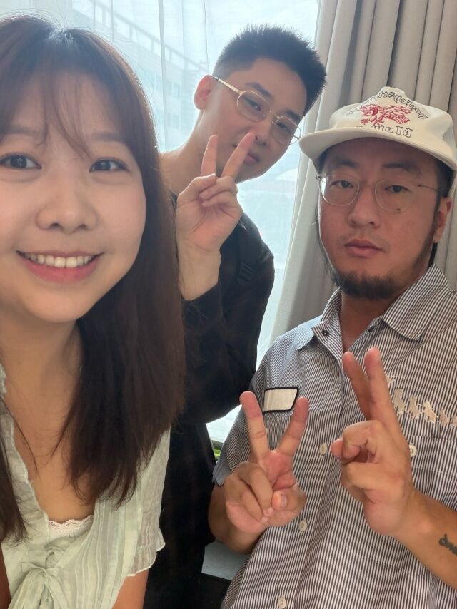 김민경 편집자와 프로듀서 허키 시바세키, 뮤지션 김간지. 이른바 '허간민' 트리오 / 김간지 소셜미디어