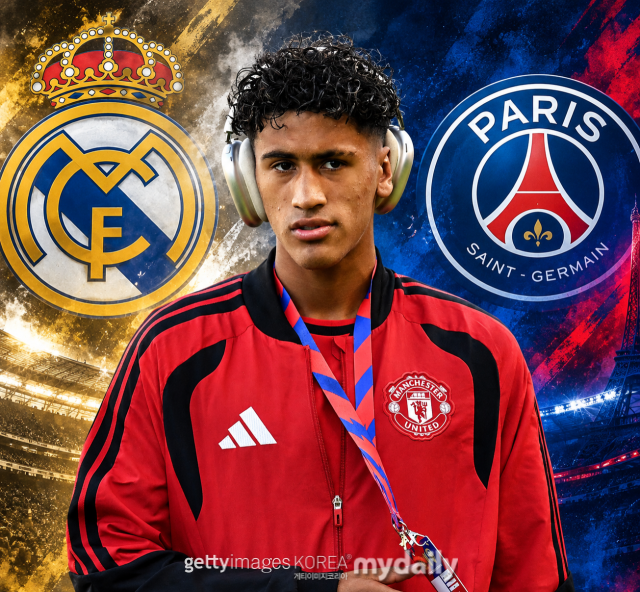 23일 영국 '풋볼 인사이더'에 띠르면 레알 마드리드와 파리 생제르망(PSG)이 JJ 가브리엘(맨체스터 유나이티드) 영입 경쟁을 펼치고 있다./게티이미지코리아·AI생성이미지