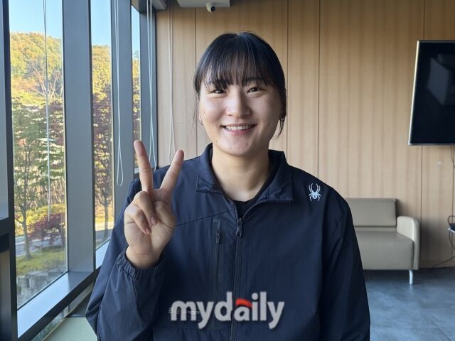 26일 경기도 청평에 위치한 GS칼텍스 연습체육관에서 기자와 인터뷰를 가진 최가은./청평 = 이정원 기자