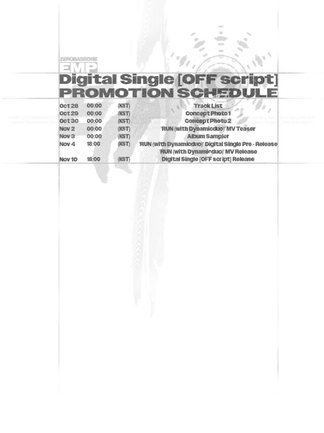 제로베이스원 EMP 디지털 싱글 '오프 스크립트' 스케줄러 / 웨이크원