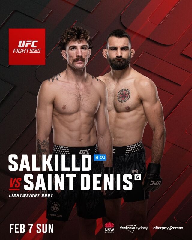살킬드(왼쪽)와 생드니가 내년 2월 7일 UFC 파이트 나이트 시드니 메인이벤트에서 맞대결 한다. /UFC 제공