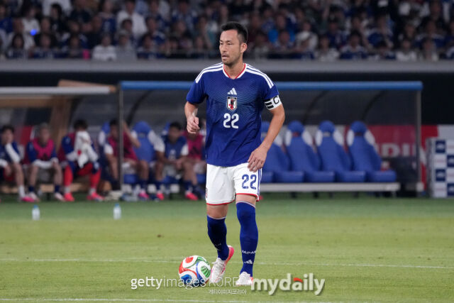 요시다 마야가 2026년 5월 MUFC 스타디움에서 열린 아이슬란드와의 친선경기에서 드리블하고 있다./게티이미지코리아