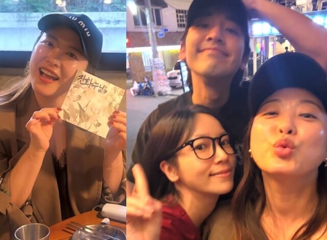 심진화(왼쪽)와 송지호, 김소리 부부/소셜미디어